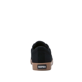 Supra Womens STACKS II VULC Low Top Shoes Black/Gum | US-34785